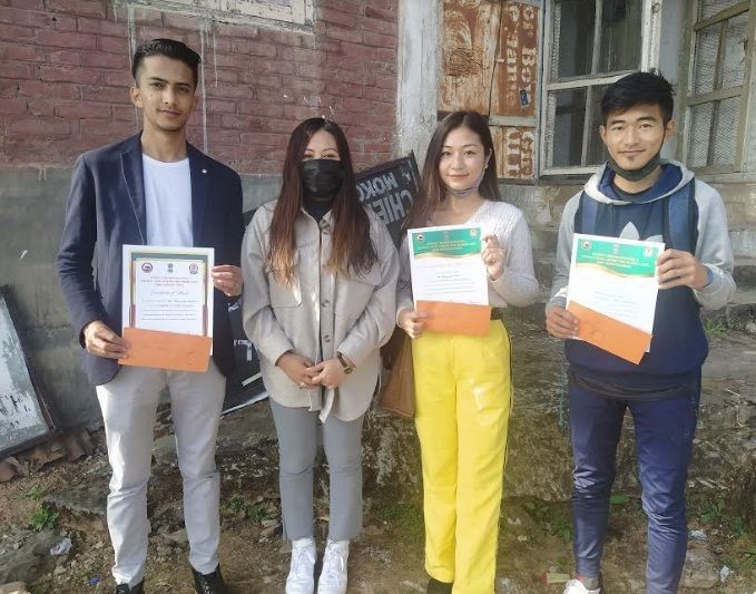 Some of the winners of the activities conducted by Mahila Shakti Kendra (MSK) under the banner of Beti Bachao Beti Padhao (BBBP) Mokokchung.